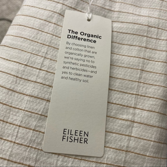EILEEN FISHER ORGANIC LINEN COTTON STRIPED TOP - Picture 8 of 8